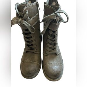 Rocket Dog Combat Boots Women’s 6.5 Gray/brown Lace Up Zip Ankle Boots NWOT